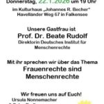 Einladung zum 84. Falkenseer Frauenstammtisch am 22.1.2026