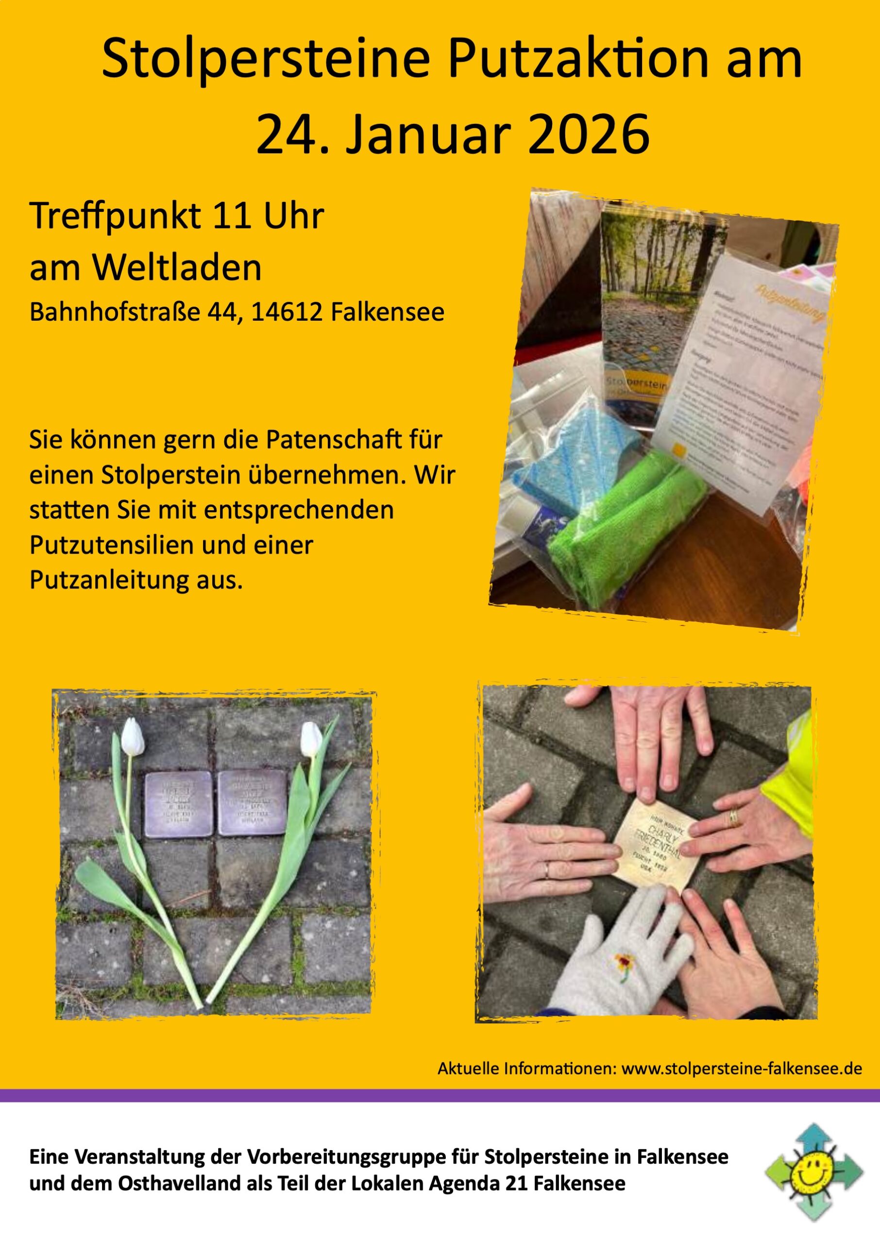 Putzaktion Stolpersteine